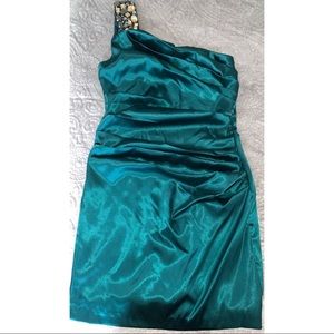 Silky Teal Mini Dress!